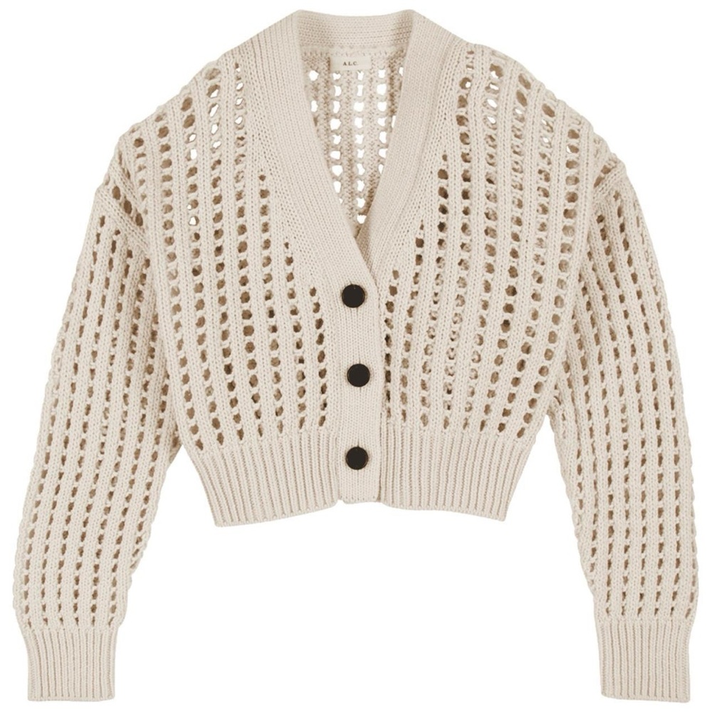 Cream A.L.C. Drew crochet cardigan